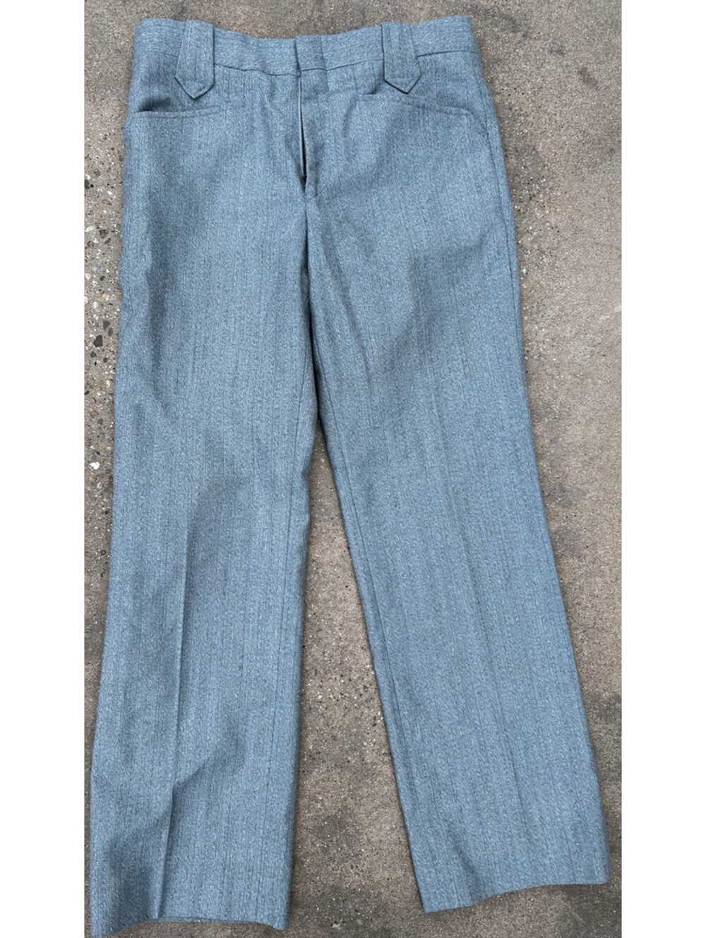 Womens Herringbone Tweed Pants Wool Blend Straight Leg Trousers Casual Fit 30x29